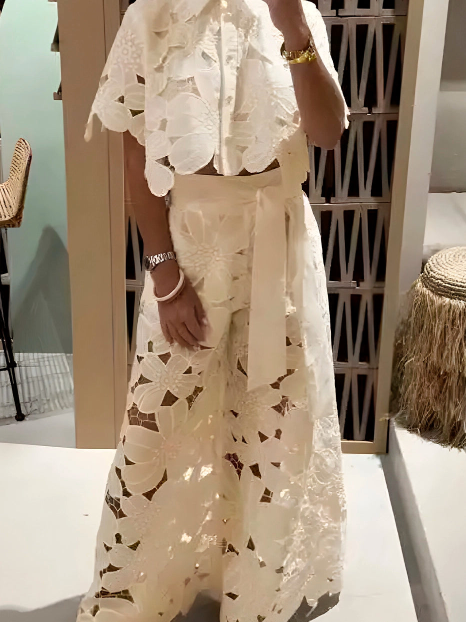 Conjunto Pluzi Calça + Camisa de Renda Leve e Soltinha (Verão 2025)