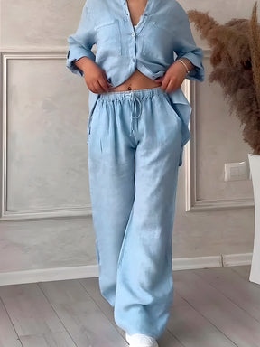 Conjunto Premium de Linho Calça + Camisa -  Perfeito para o Verão