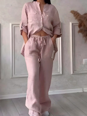 Conjunto Premium de Linho Calça + Camisa -  Perfeito para o Verão