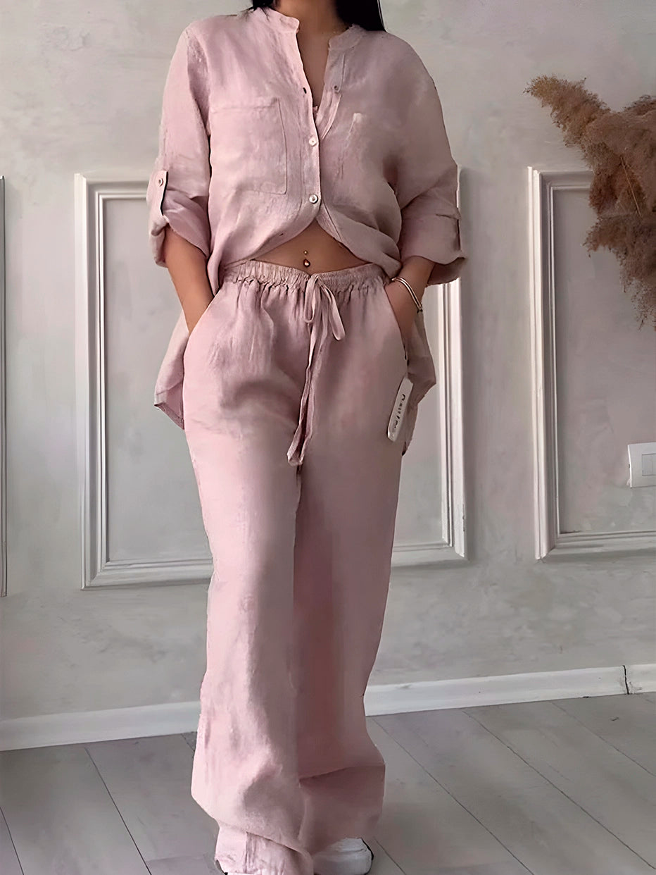 Conjunto Premium de Linho Calça + Camisa -  Perfeito para o Verão