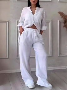 Conjunto Premium de Linho Calça + Camisa -  Perfeito para o Verão