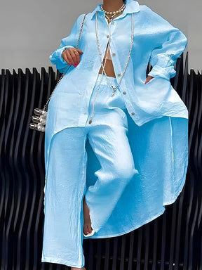 Conjunto Merie | Comprido de Linho Manga Comprida - Leve e Solto Verão