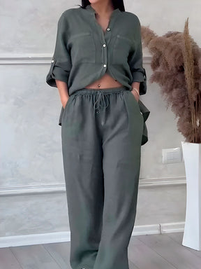 Conjunto Premium de Linho Calça + Camisa -  Perfeito para o Verão