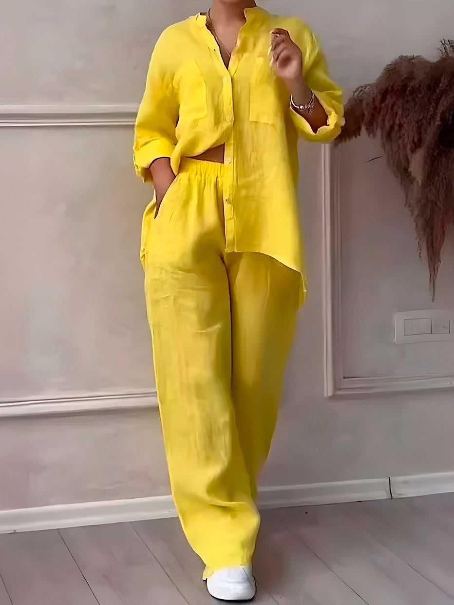 Conjunto Premium de Linho Calça + Camisa -  Perfeito para o Verão