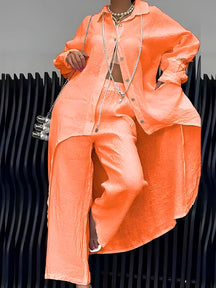 Conjunto Merie | Comprido de Linho Manga Comprida - Leve e Solto Verão