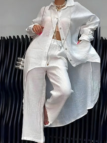 Conjunto Merie | Comprido de Linho Manga Comprida - Leve e Solto Verão