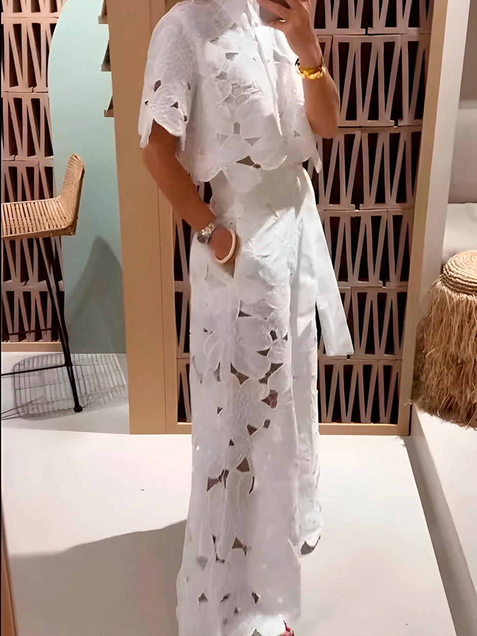 Conjunto Pluzi Calça + Camisa de Renda Leve e Soltinha (Verão 2025)