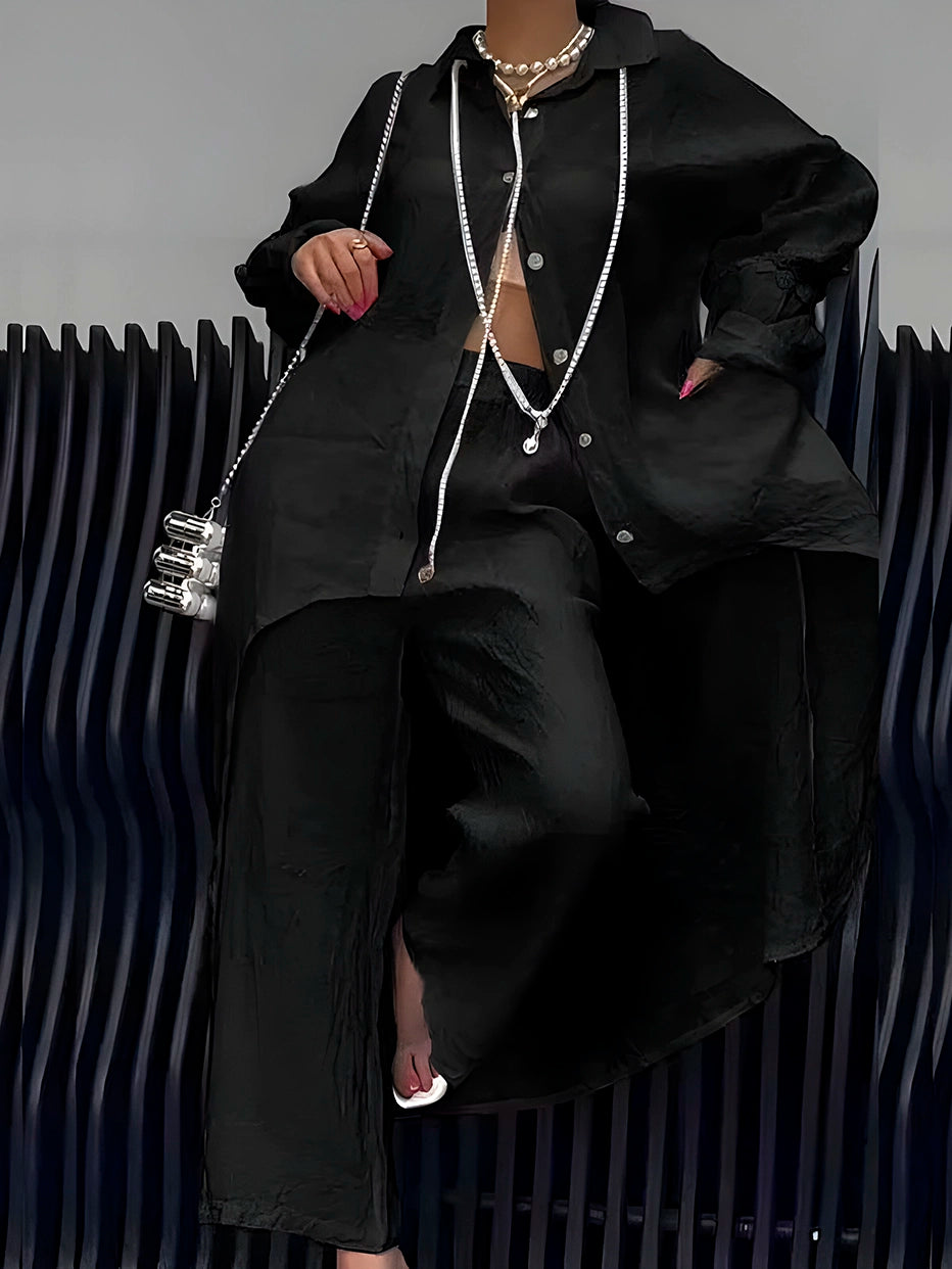 Conjunto Merie | Comprido de Linho Manga Comprida - Leve e Solto Verão