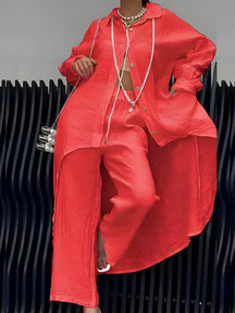 Conjunto Merie | Comprido de Linho Manga Comprida - Leve e Solto Verão