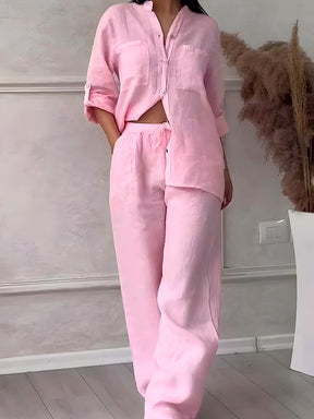 Conjunto Premium de Linho Calça + Camisa -  Perfeito para o Verão