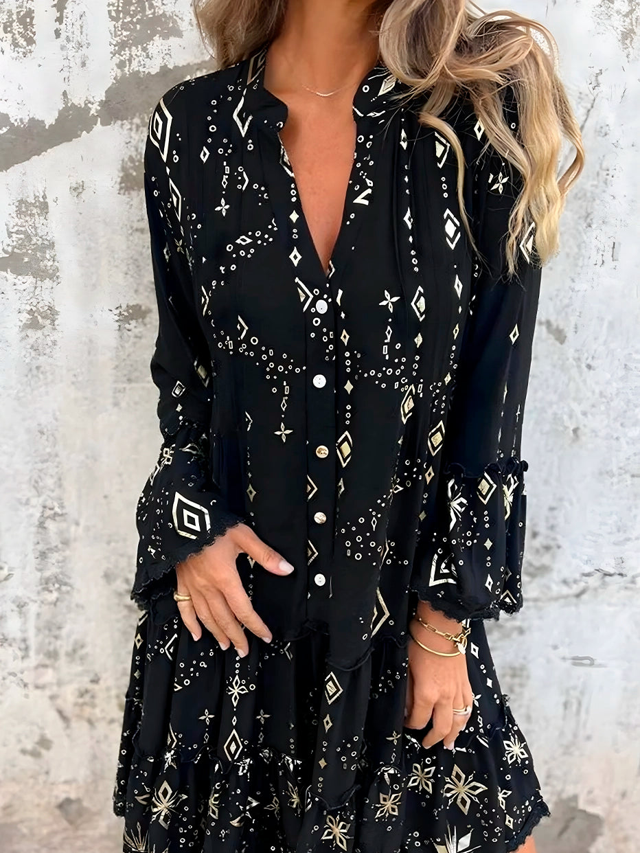 Vestido Rihana - Manga de Renda Comprida (Queridinha do Verão Europeu)