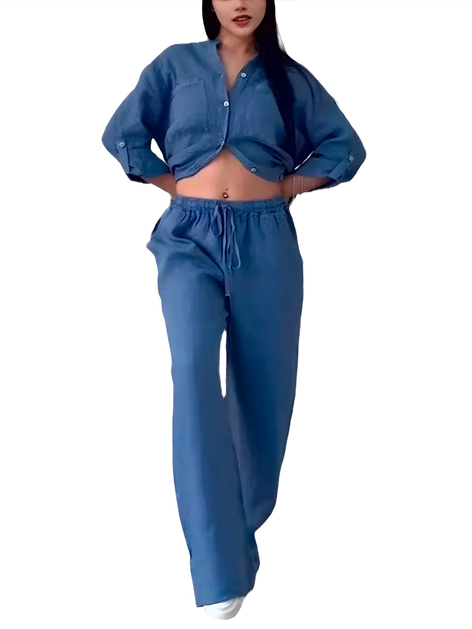 Conjunto Premium de Linho Calça + Camisa -  Perfeito para o Verão