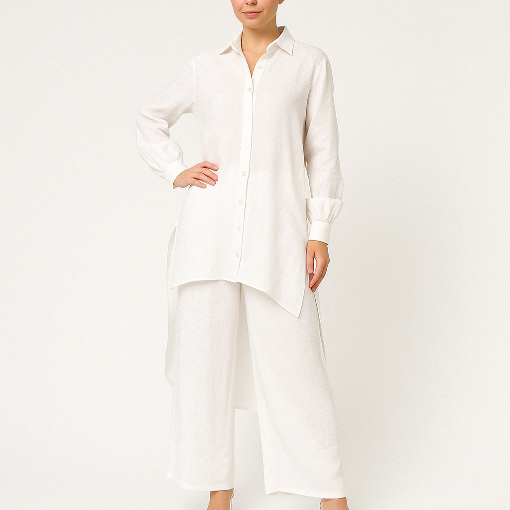 Conjunto Merie | Comprido de Linho Manga Comprida - Leve e Solto Verão