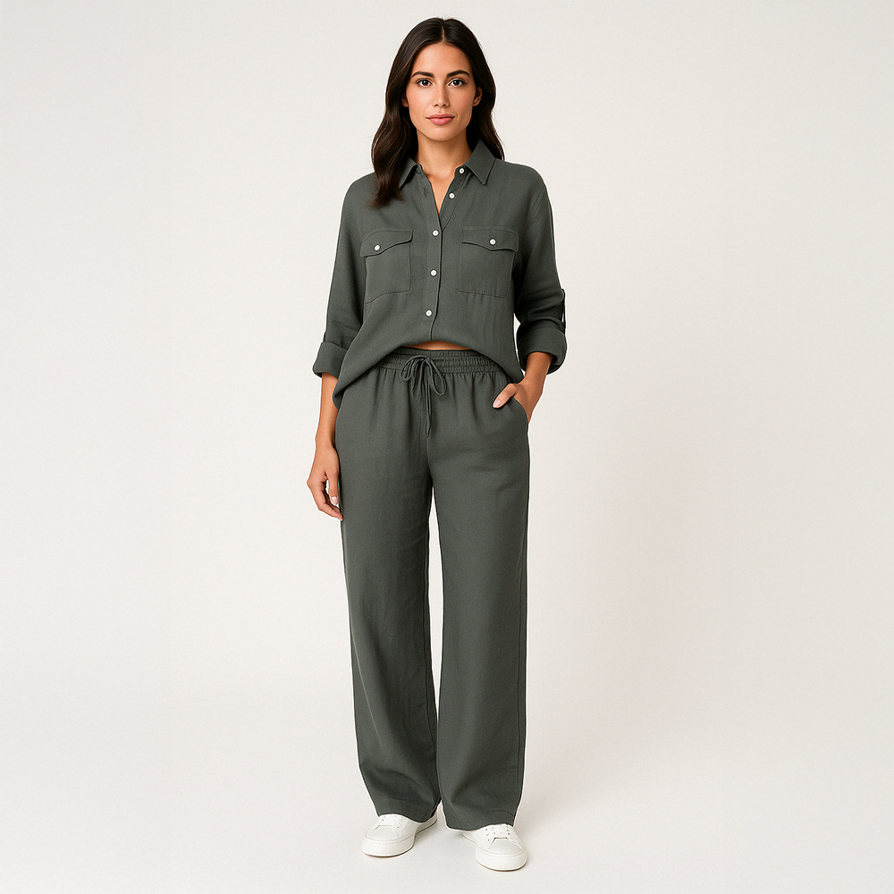 Conjunto Premium de Linho Calça + Camisa -  Perfeito para o Verão