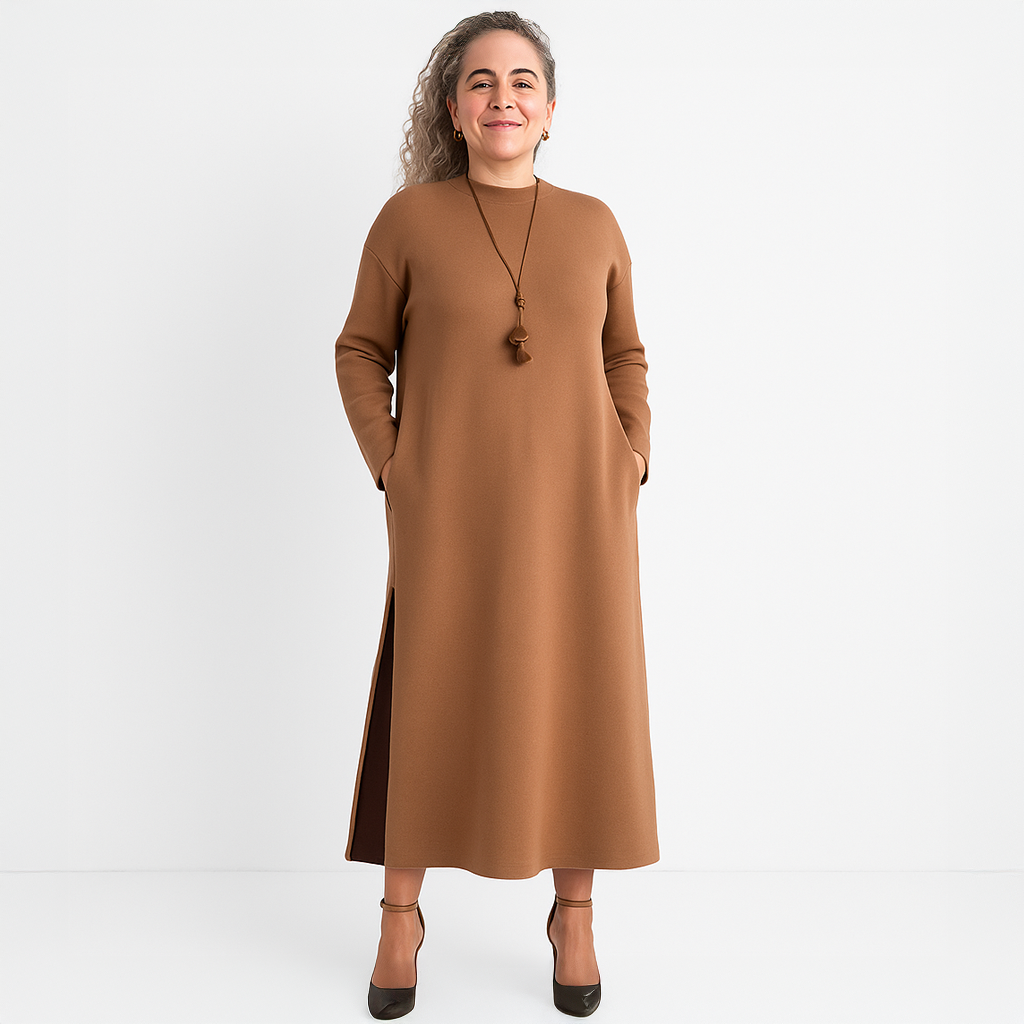 Vestido Clara - Cortes Laterais - Queridinho do Inverno Europeu (MaxConfort)