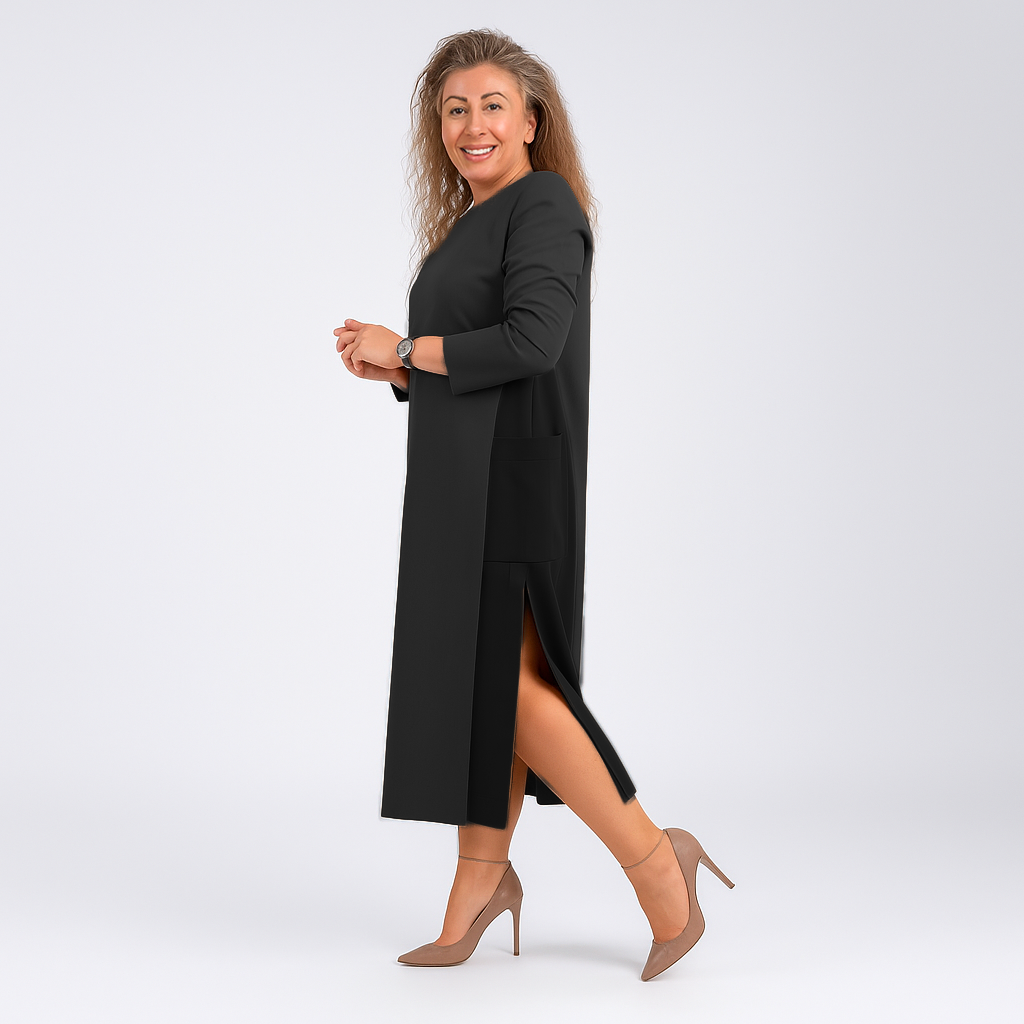 Vestido Clara - Cortes Laterais - Queridinho do Inverno Europeu (MaxConfort)