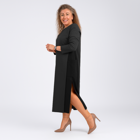 Vestido Clara - Cortes Laterais - Queridinho do Inverno Europeu (MaxConfort)