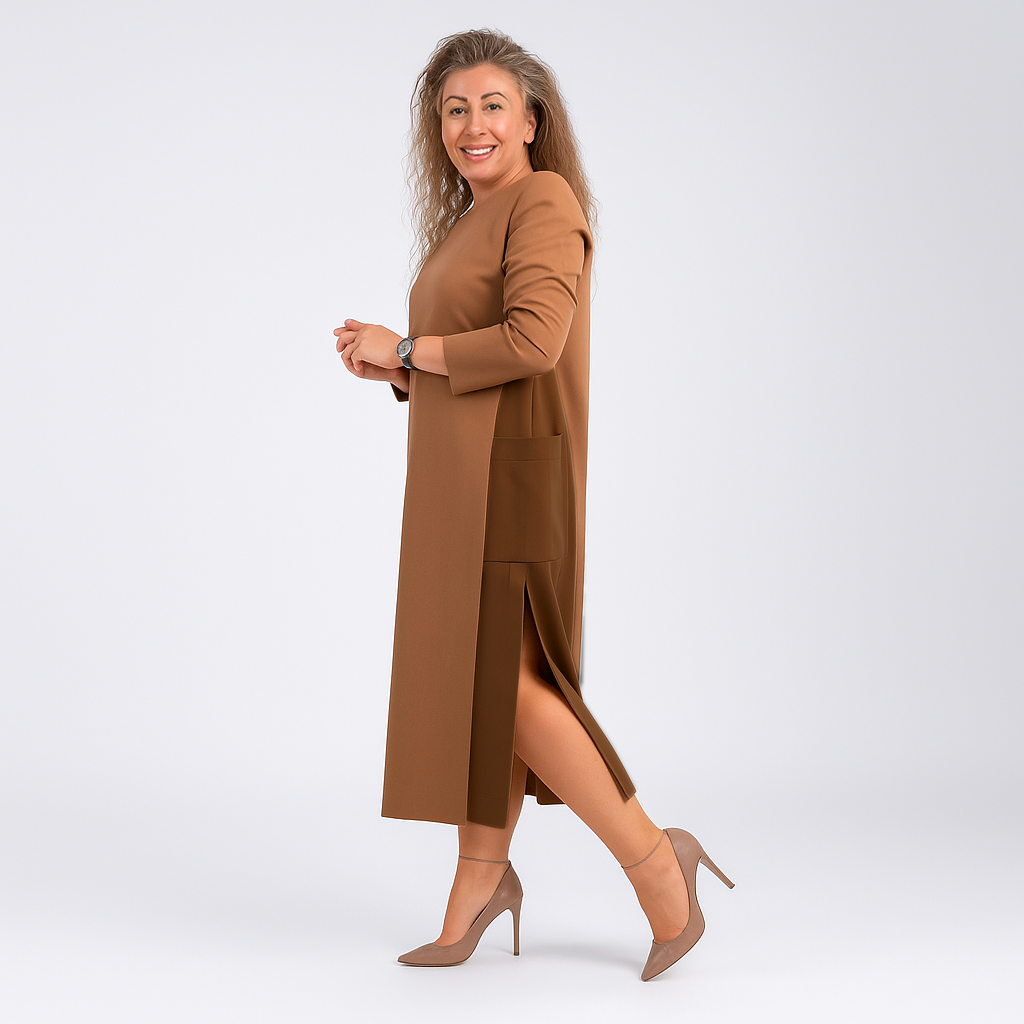 Vestido Clara - Cortes Laterais - Queridinho do Inverno Europeu (MaxConfort)